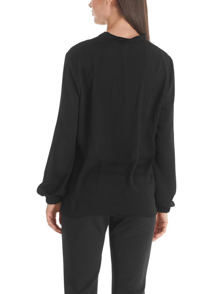 Marc Cain wijde blouse-100% polyester-DAMES TOPS & BLOUSES-Zwart