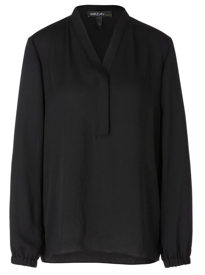 Marc Cain wijde blouse-100% polyester-DAMES TOPS & BLOUSES-Zwart