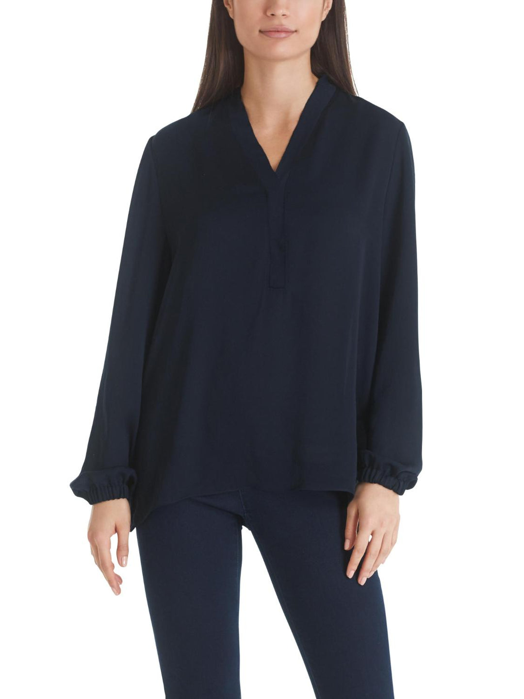 Marc Cain wijde blouse-alg.: 100% polyester-DAMES TOPS & BLOUSES-Blauw