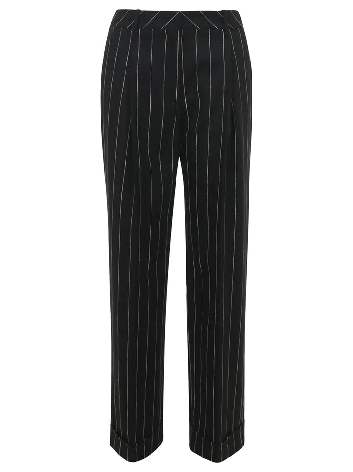 Marc Cain wijde pantalon-DAMES BROEKEN-Zwart
