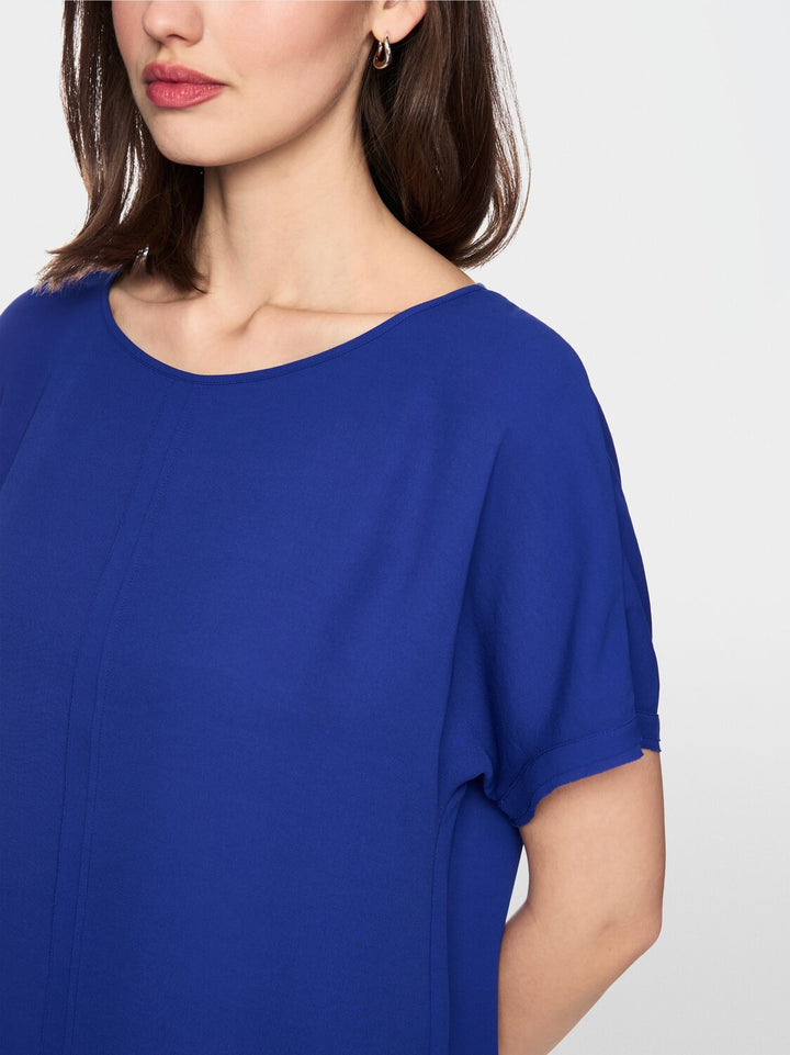 Marc Cain Wijdvallende blouse - Blauw-100% polyester-DAMES TOPS & BLOUSES-Blauw