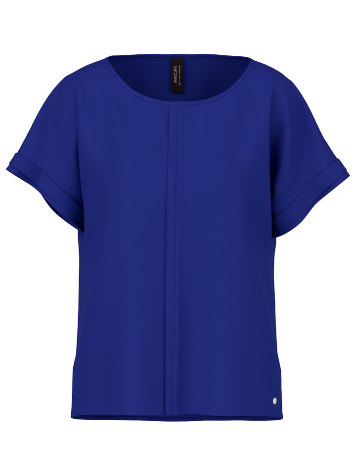 Marc Cain Wijdvallende blouse - Blauw-100% polyester-DAMES TOPS & BLOUSES-Blauw
