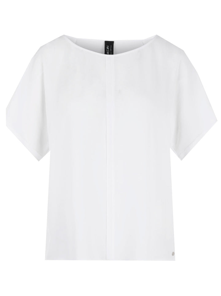 Marc Cain Wijdvallende blouse - Wit-100% polyester-DAMES TOPS & BLOUSES-Wit