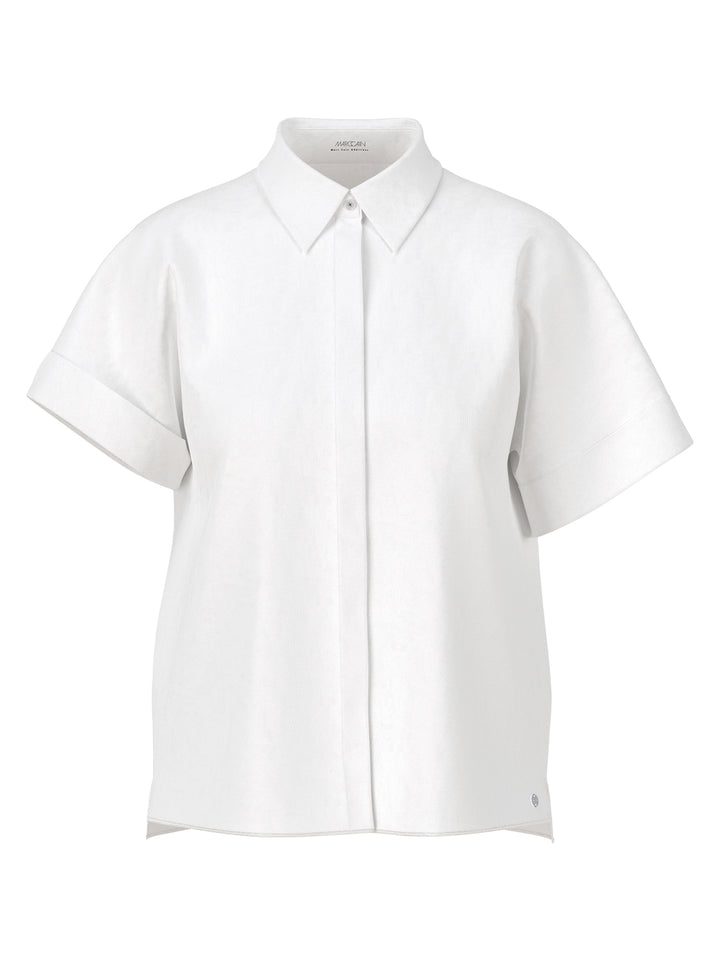 Marc Cain witte blouse-DAMES TOPS & BLOUSES-Wit