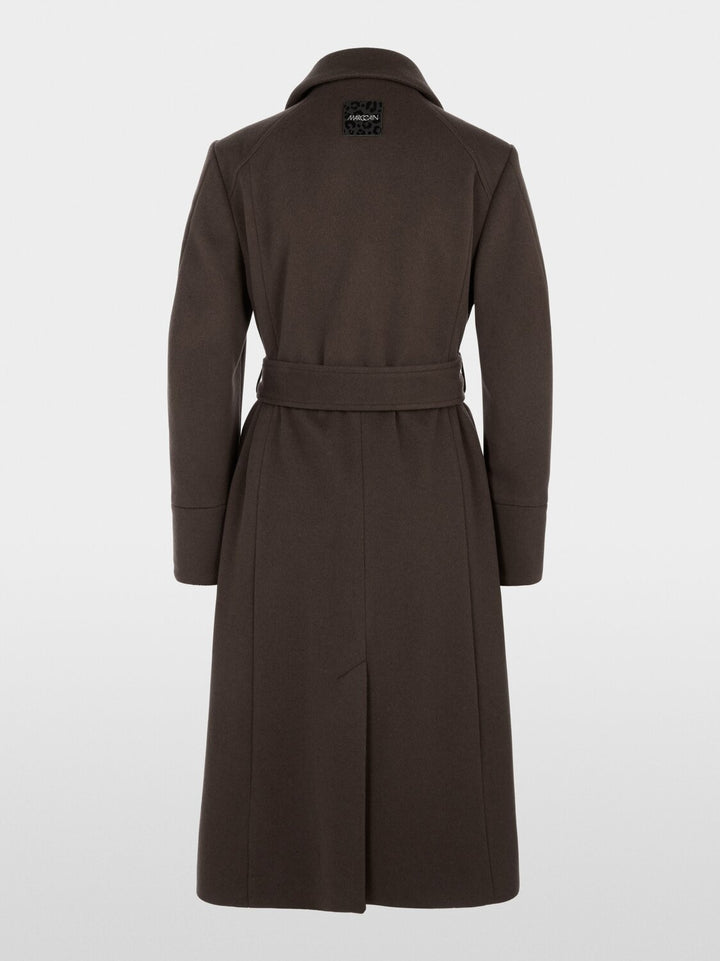 Marc Cain Wollen Mantel met Ceintuur – Bruin-90% wol, 10% kasjmier-DAMES JASSEN & JACKS-Bruin
