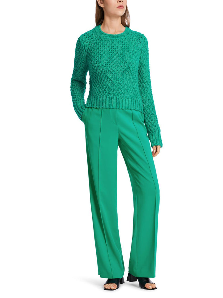 Marc Cain wollen trui-64% katoen (biologisch), 12% acryl, 10% polyamide, 10% alpaca, 4% wol-DAMES TRUIEN & VESTEN-Groen