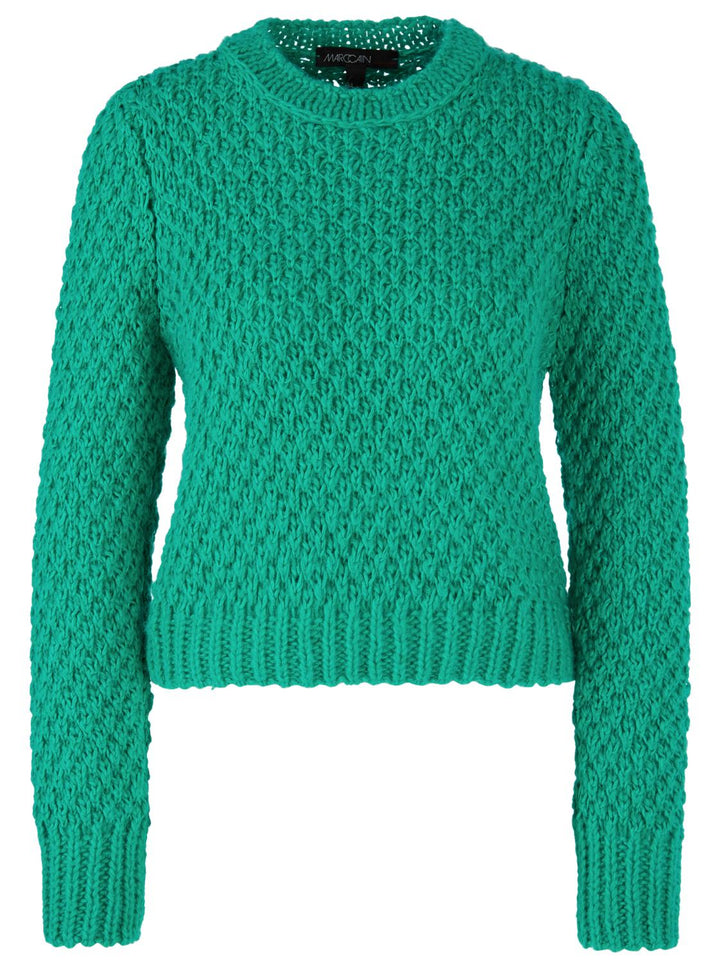 Marc Cain wollen trui-64% katoen (biologisch), 12% acryl, 10% polyamide, 10% alpaca, 4% wol-DAMES TRUIEN & VESTEN-Groen