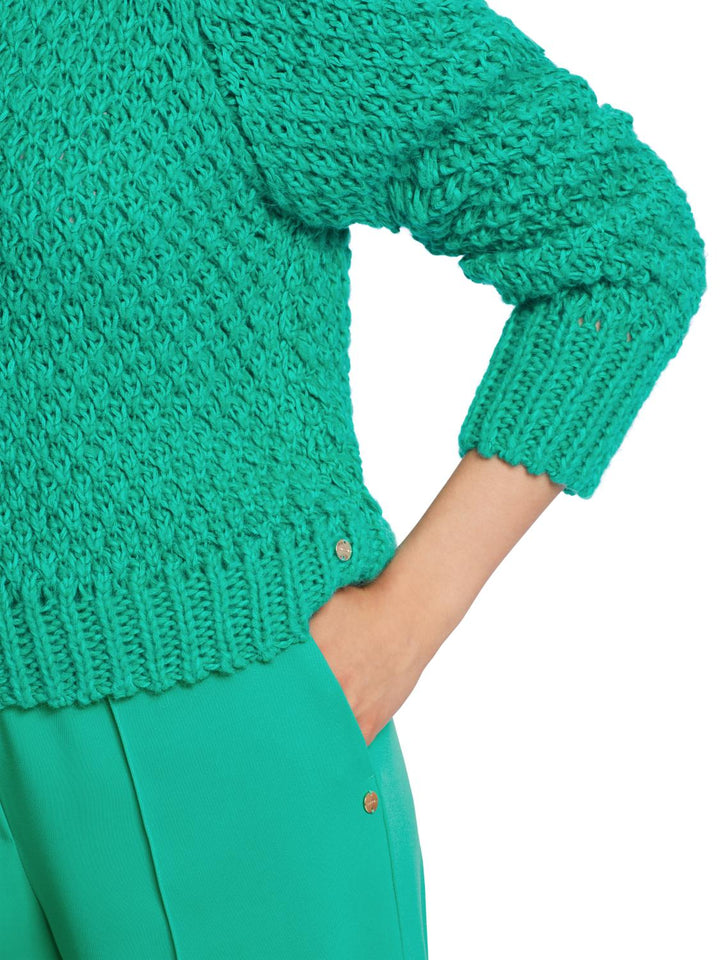 Marc Cain wollen trui-64% katoen (biologisch), 12% acryl, 10% polyamide, 10% alpaca, 4% wol-DAMES TRUIEN & VESTEN-Groen