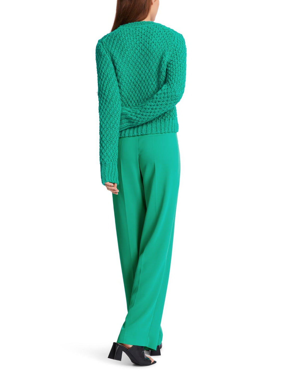 Marc Cain wollen trui-64% katoen (biologisch), 12% acryl, 10% polyamide, 10% alpaca, 4% wol-DAMES TRUIEN & VESTEN-Groen