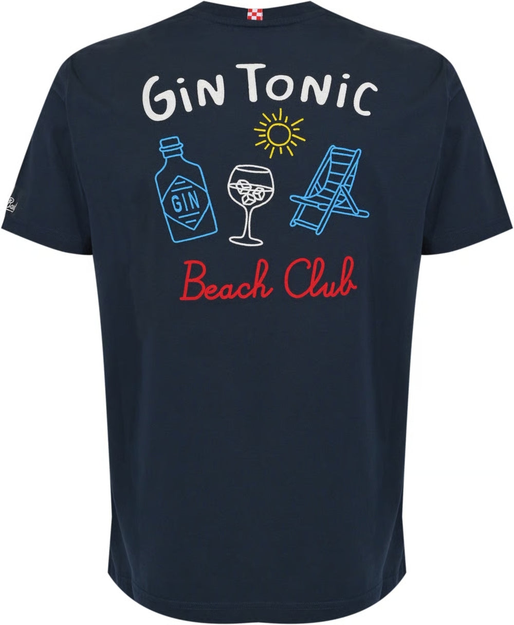 MC2 Saint Barth Gin Tonic T-shirt – Blauw-100% katoen-HEREN POLO'S & T-SHIRTS-Blauw