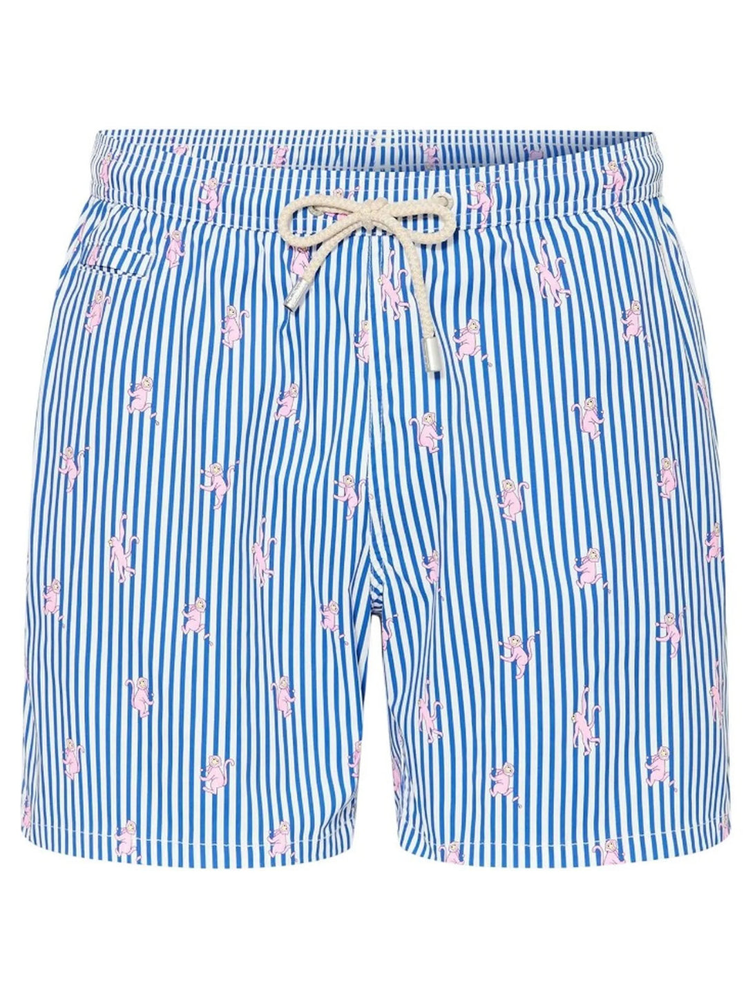 MC2 Saint Barth Monkeys Stripe zwembroek – Blauw-100% polyester-HEREN BROEKEN-Blauw