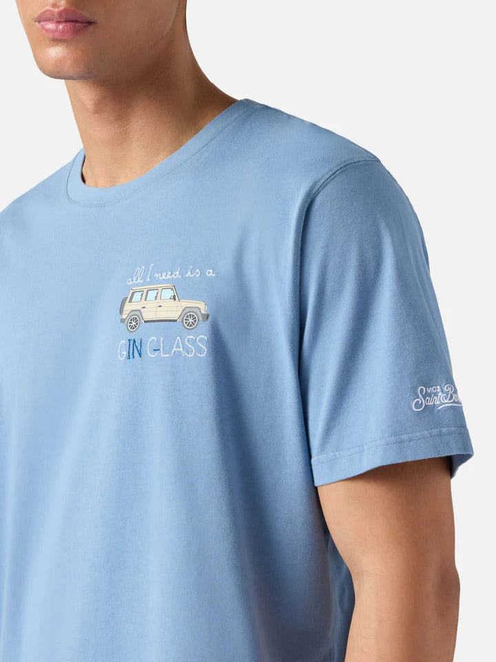 MC2 Saint Barth Portofino T-shirt – Blauw-100% katoen-HEREN POLO'S & T-SHIRTS-Blauw