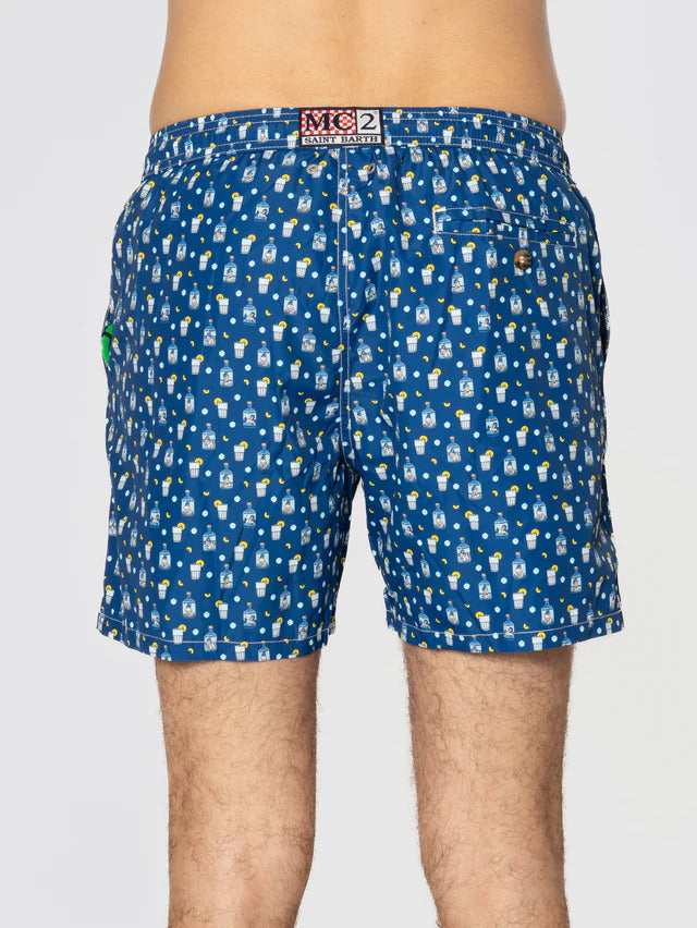 MC2 Saint Barth Sexy Gin zwembroek – Blauw-100% ployester-HEREN BROEKEN-Blauw