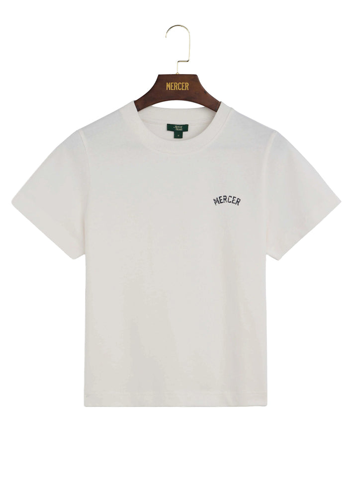 MERCER Classic Tee – Wit-100% katoen -DAMES TOPS & BLOUSES-Wit