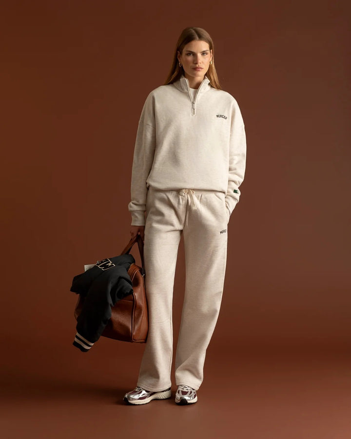 MERCER Quarter Zip – Beige-80% katoen, 20% polyester-HEREN TRUIEN & VESTEN-Beige