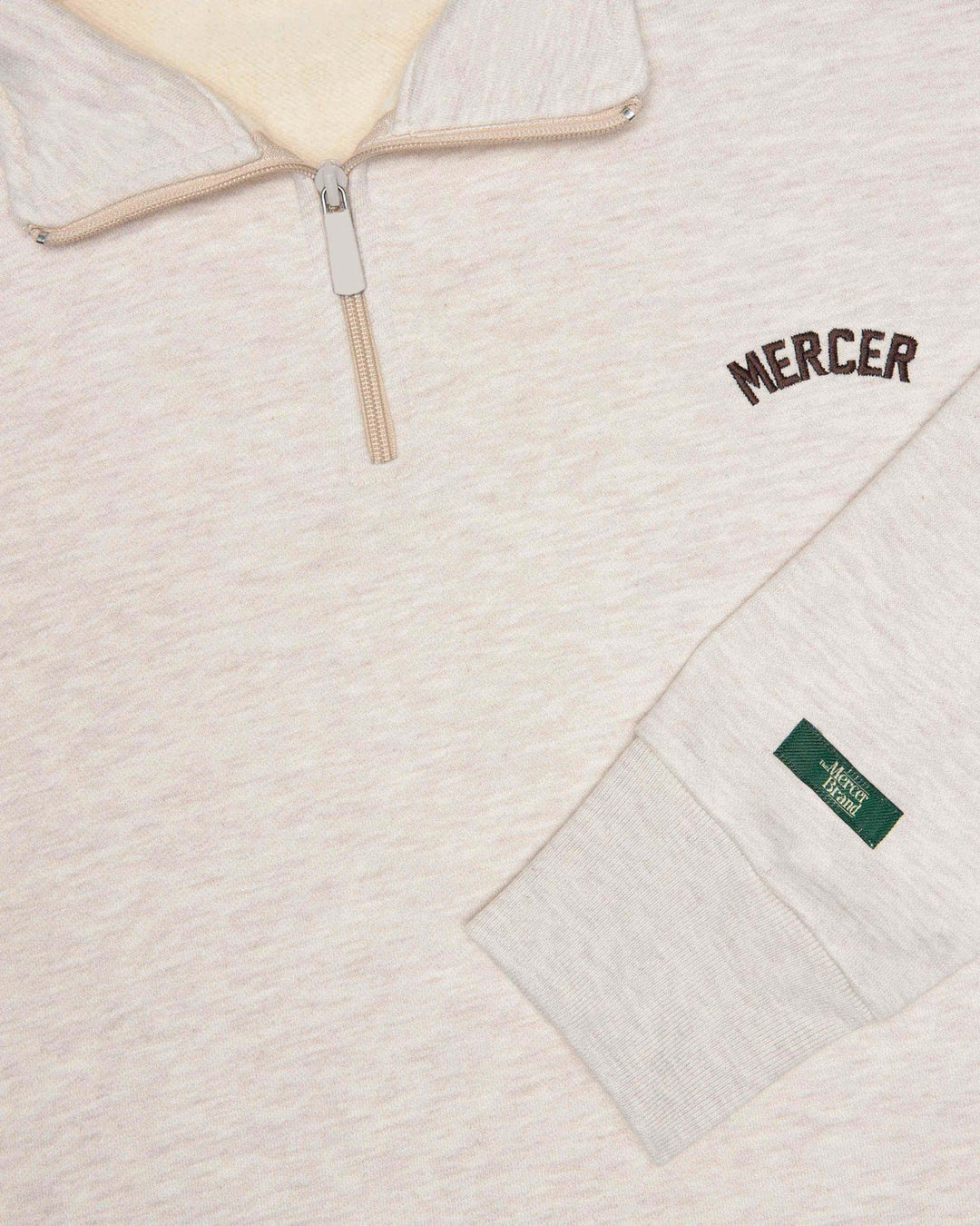 MERCER Quarter Zip – Beige-80% katoen, 20% polyester-HEREN TRUIEN & VESTEN-Beige