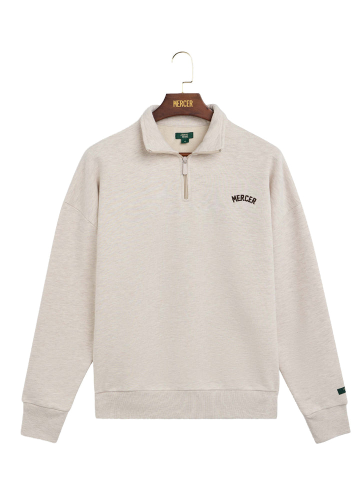 MERCER Quarter Zip – Beige-80% katoen, 20% polyester-HEREN TRUIEN & VESTEN-Beige