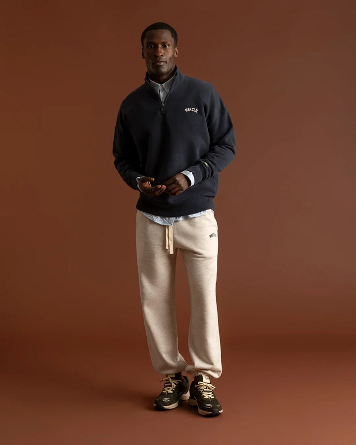 MERCER Quarter Zip – Blauw-80% katoen, 20% polyester-HEREN TRUIEN & VESTEN-Blauw