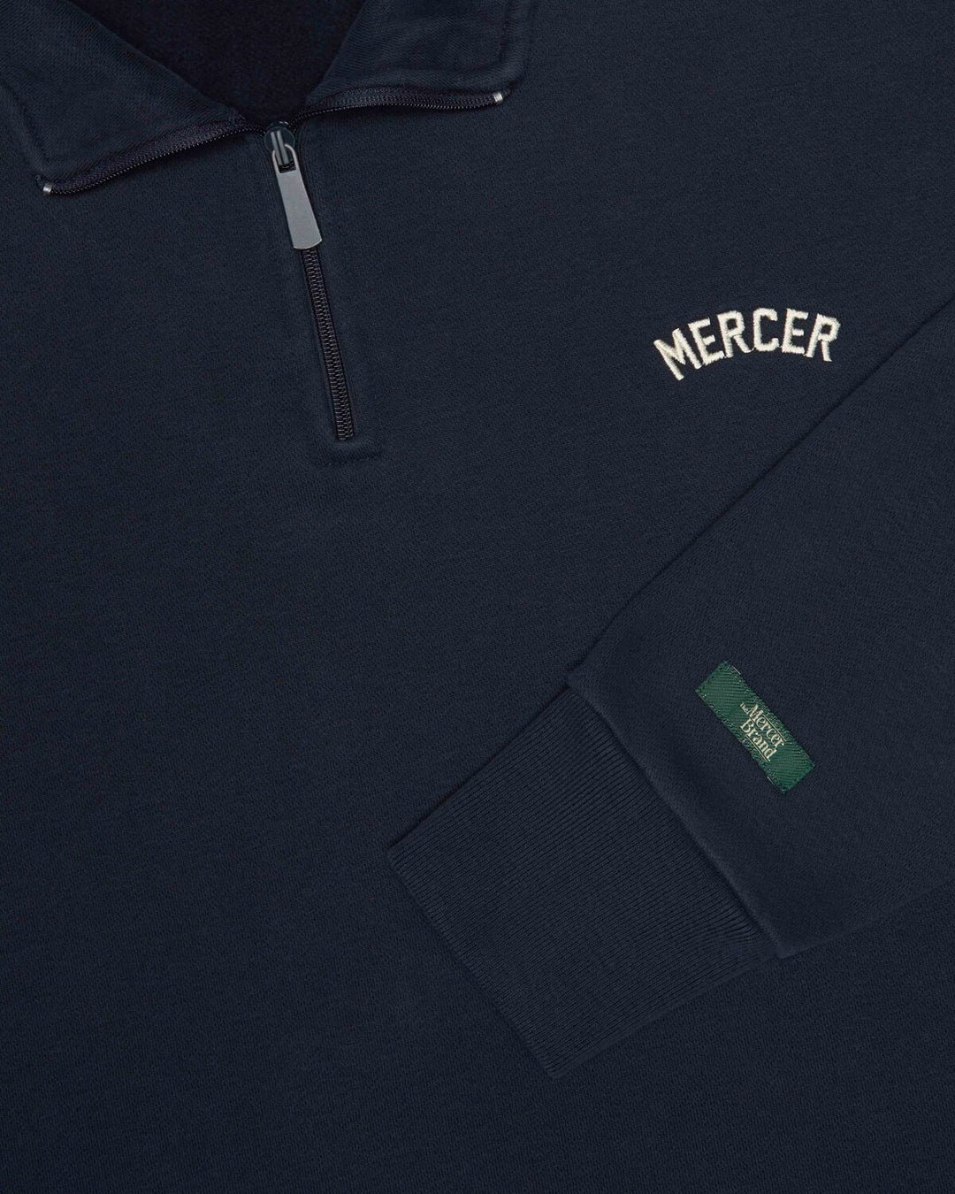 MERCER Quarter Zip – Blauw-80% katoen, 20% polyester-HEREN TRUIEN & VESTEN-Blauw