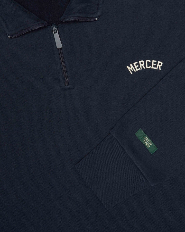 MERCER Quarter Zip – Blauw-80% katoen, 20% polyester-HEREN TRUIEN & VESTEN-Blauw