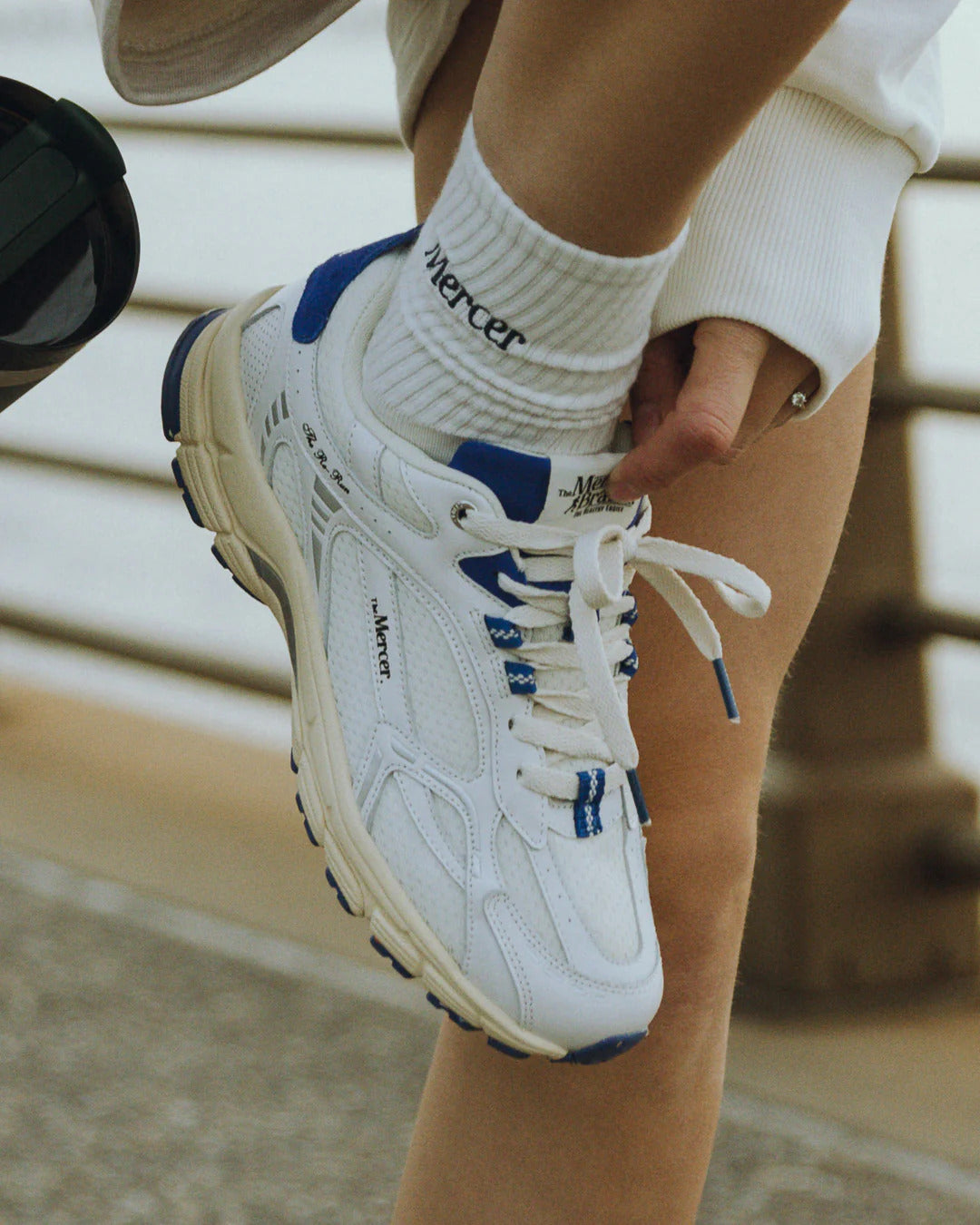 MERCER The Re-Run Vintage White/Blue-DAMES SCHOENEN-Beige