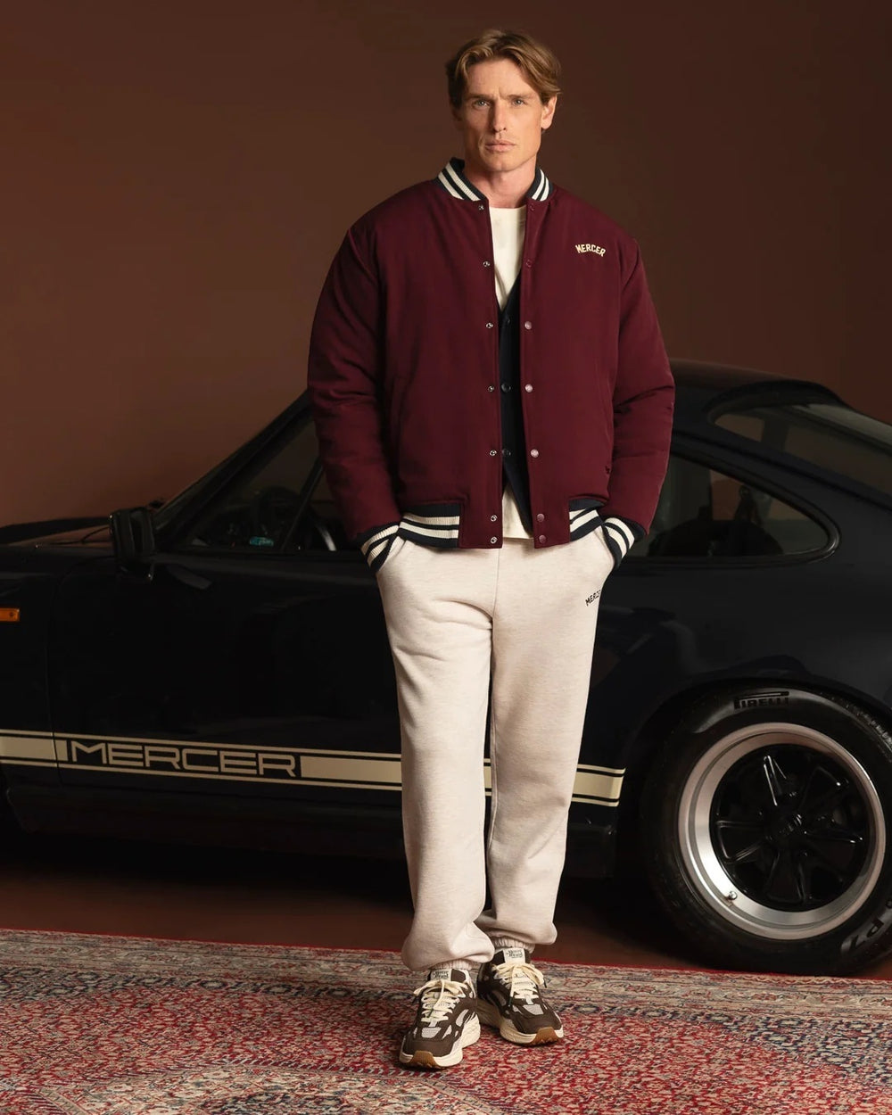 MERCER Varsity Jacket – Rood-96% polyester, 4% elastaan<br />Voering: 100% polyester-HEREN JASSEN & JACKS-Rood
