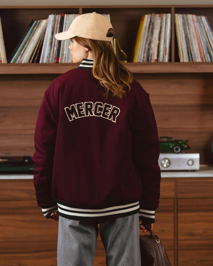 MERCER Varsity Jacket – Rood-96% polyester, 4% elastaan<br />Voering: 100% polyester-HEREN JASSEN & JACKS-Rood