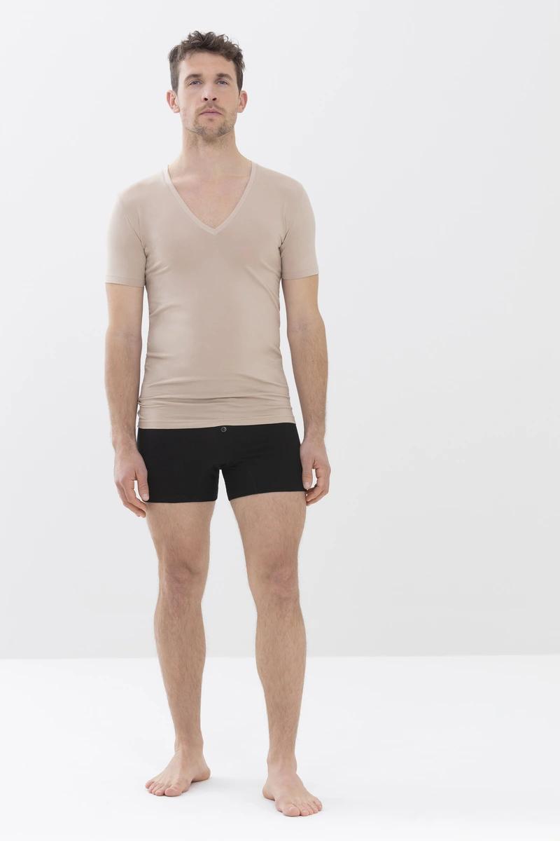 MEY businessclass V-neck beige-57% Katoen, 38% Polyester, 5% Elastaan-HEREN ONDER- EN BADMODE-Beige