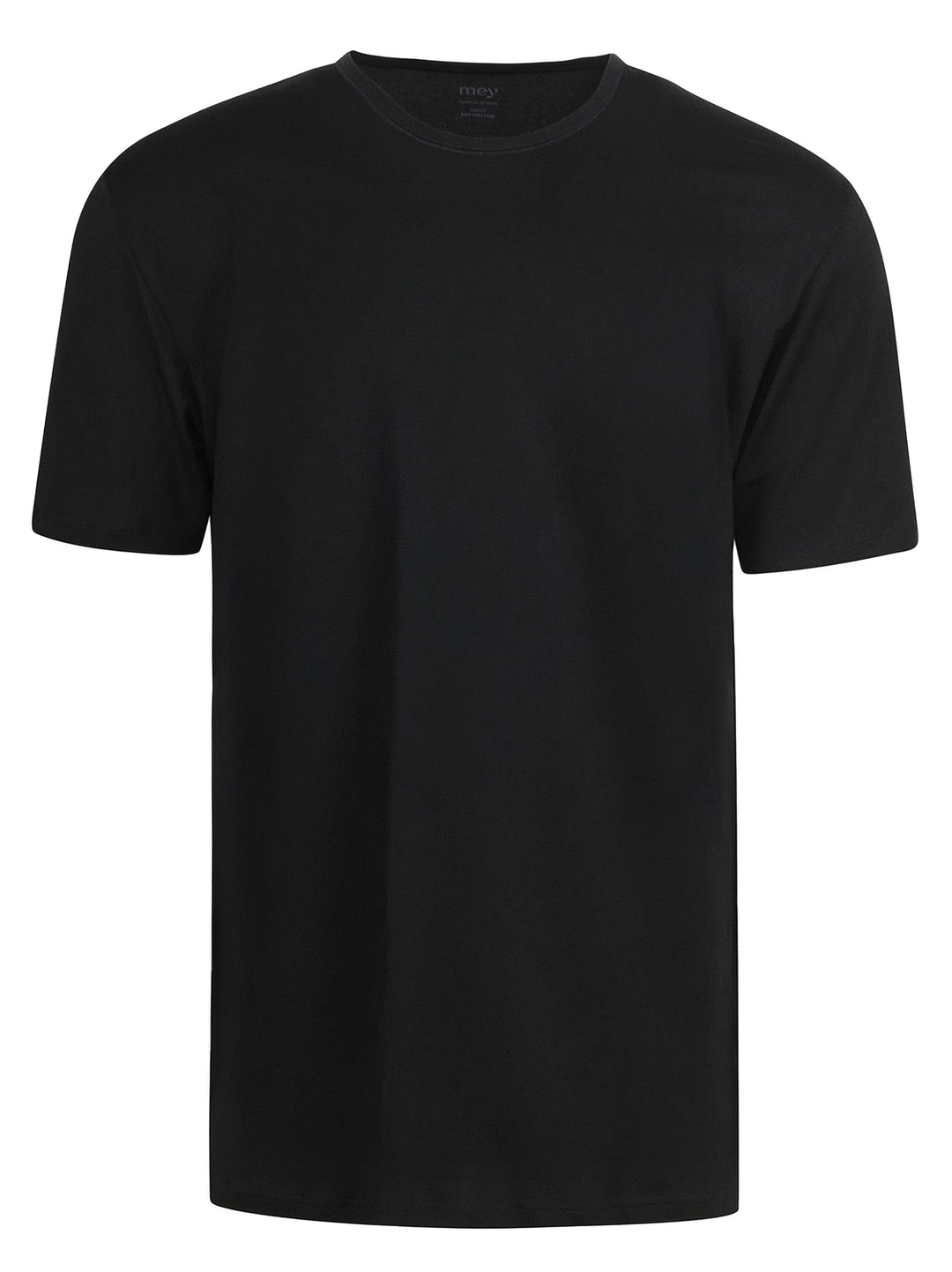 MEY Dry Cotton T shirt – Zwart-57% Katoen, 38% Polyester, 5% Elastaan-HEREN ONDERMODE-Zwart
