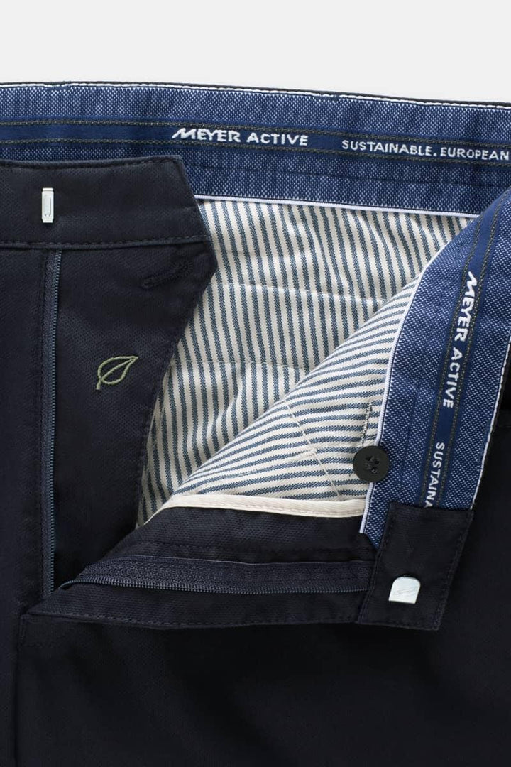 Meyer 5P stretch DUBLIN 9-3009-75% katoen, 21% lyocell, 4% elasthaan-HEREN BROEKEN-Blauw