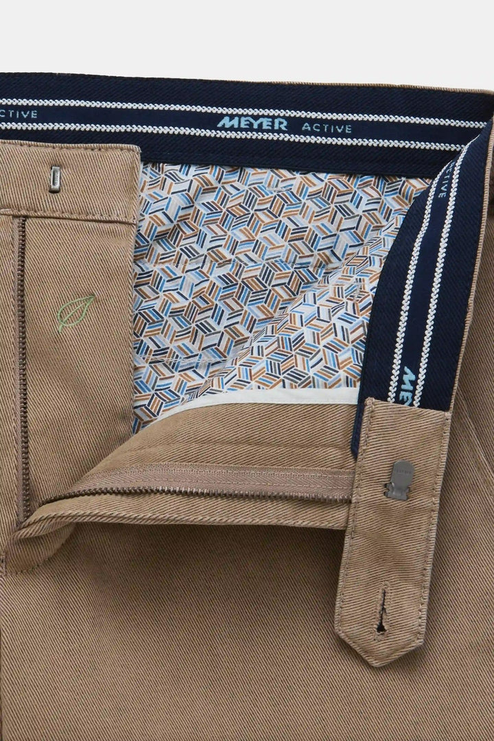 Meyer Bonn Chino – Beige-60% katoen, 38% polyester, 2% Elastaan-HEREN BROEKEN-Beige