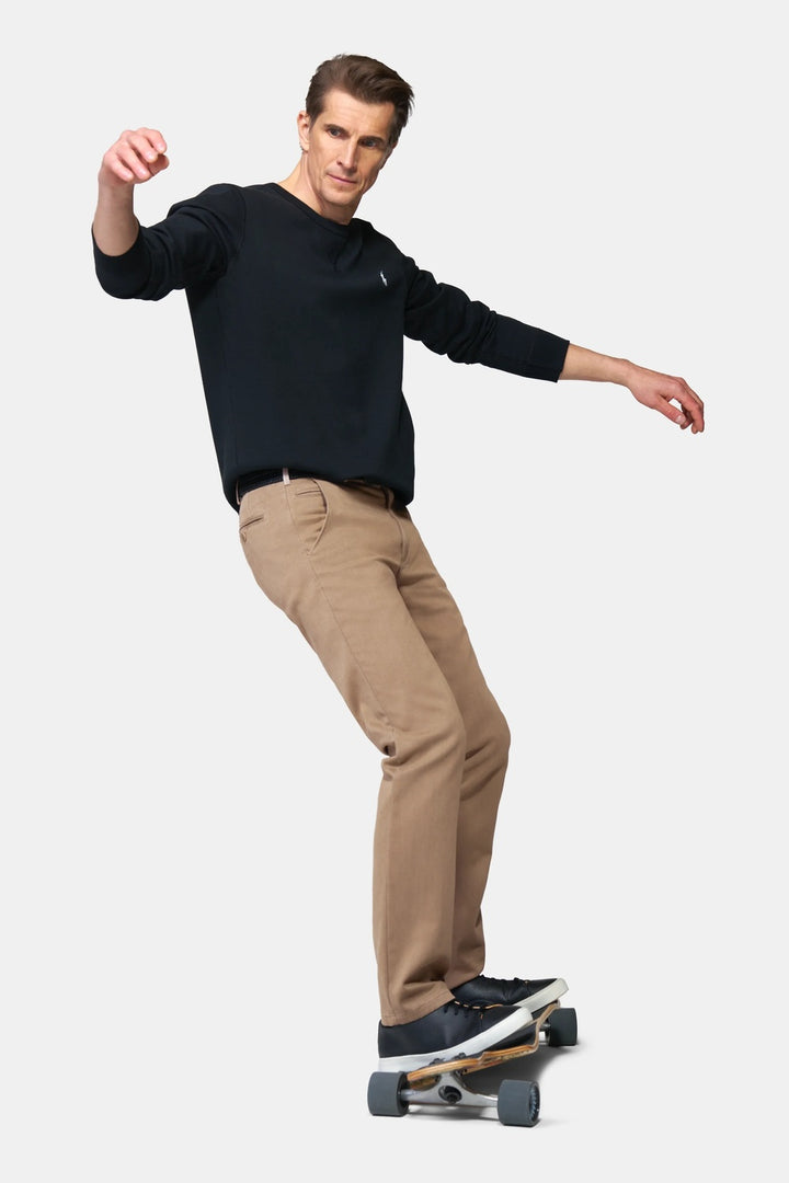 Meyer Bonn Chino – Beige-60% katoen, 38% polyester, 2% Elastaan-HEREN BROEKEN-Beige