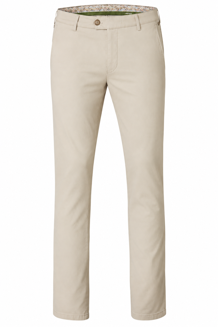 Meyer Bonn Chino – Beige-78% katoen, 18% lyocell, 4% elastaan-HEREN BROEKEN-Beige