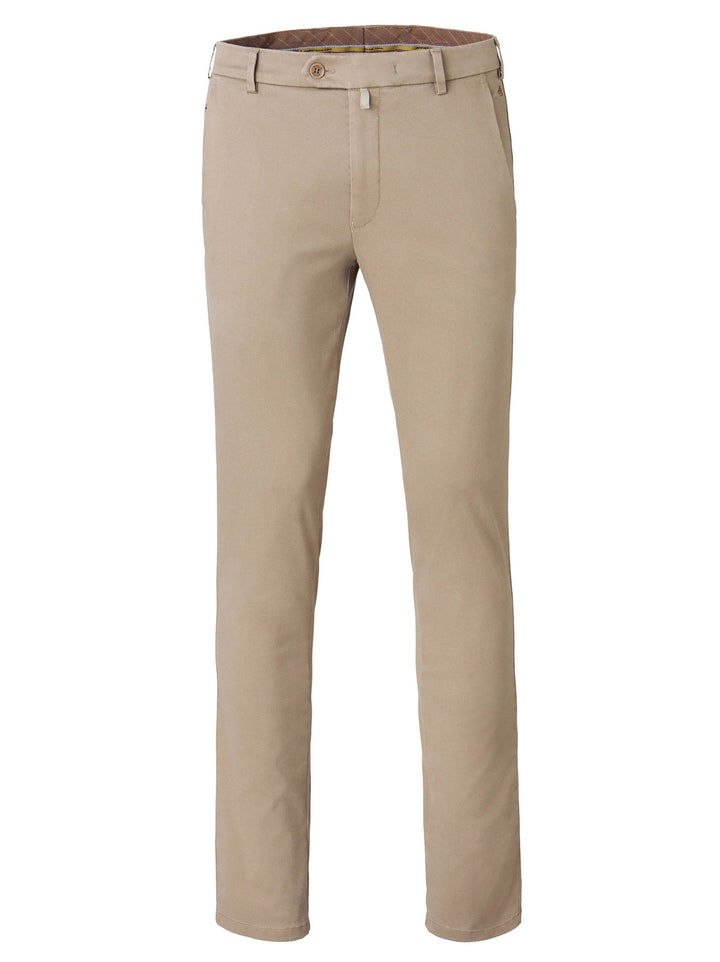 Meyer Bonn Chino – Beige-89% katoen, 8% elastomultiester, 3% elastaan-HEREN BROEKEN-Beige