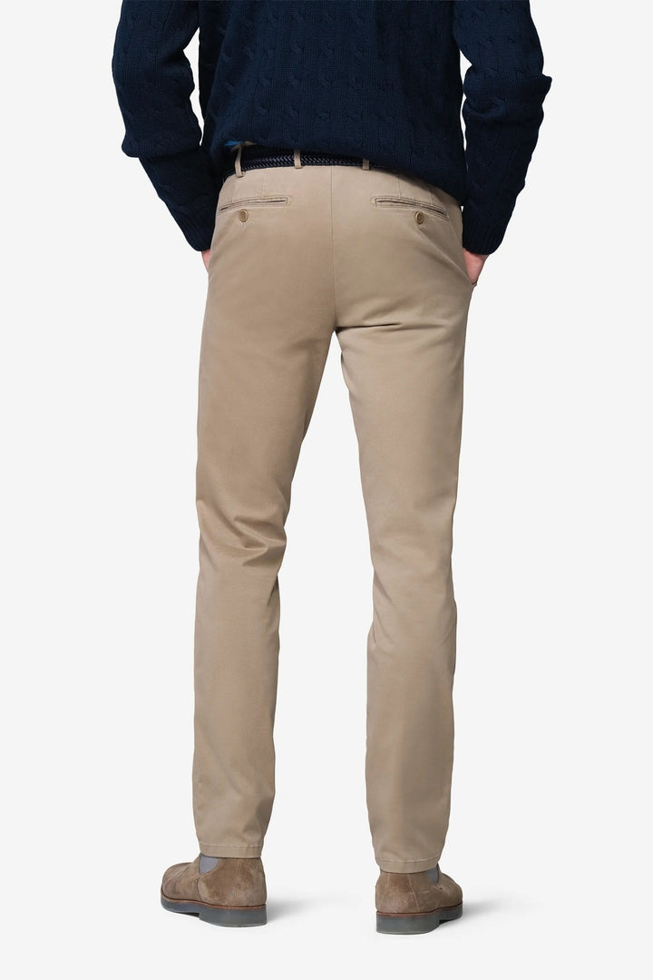 Meyer Bonn Chino – Beige-89% katoen, 8% elastomultiester, 3% elastaan-HEREN BROEKEN-Beige