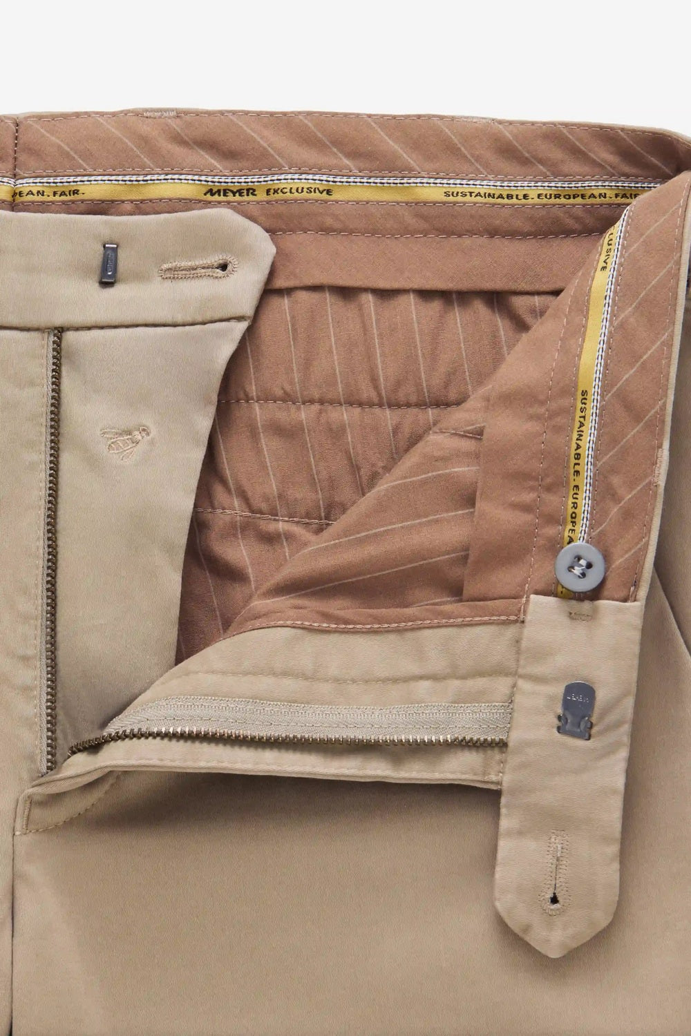 Meyer Bonn Chino – Beige-89% katoen, 8% elastomultiester, 3% elastaan-HEREN BROEKEN-Beige