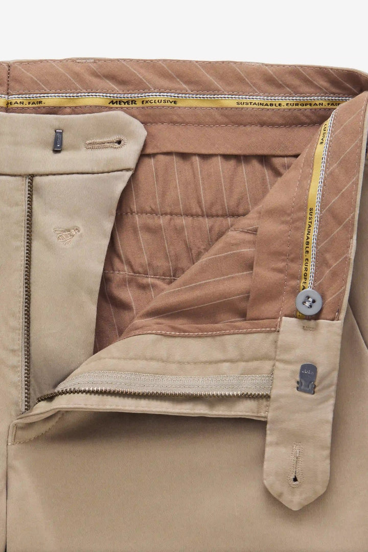 Meyer Bonn Chino – Beige-89% katoen, 8% elastomultiester, 3% elastaan-HEREN BROEKEN-Beige