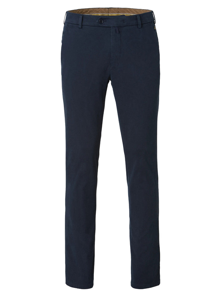 Meyer Bonn Chino – Blauw-89% katoen, 8% elastomultiester, 3% elastaan-HEREN BROEKEN-Blauw