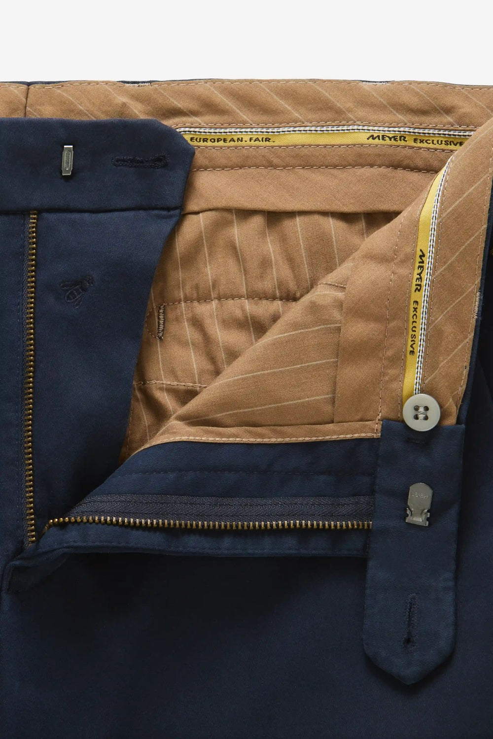 Meyer Bonn Chino – Blauw-89% katoen, 8% elastomultiester, 3% elastaan-HEREN BROEKEN-Blauw