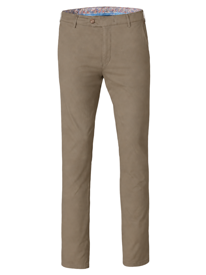 Meyer Bonn Chino – Bruin-78% katoen, 18% lyocell, 4% elastaan-HEREN BROEKEN-Bruin