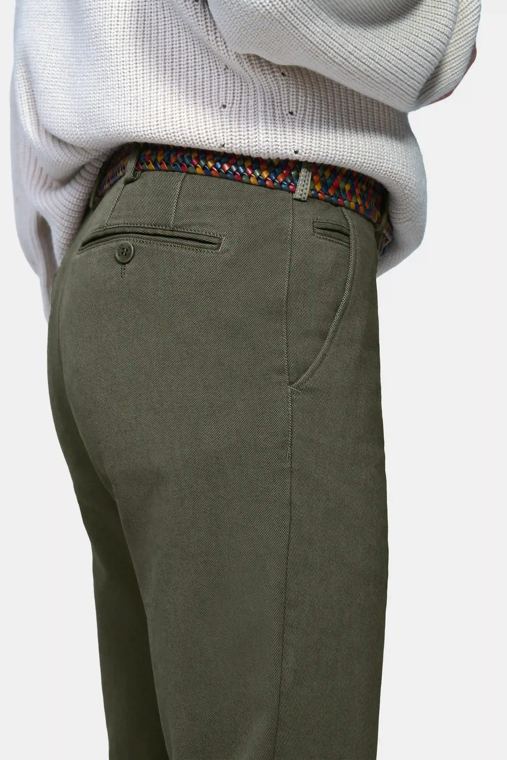 Meyer Bonn Chino – Groen-60% katoen, 38% polyester, 2% Elastaan-HEREN BROEKEN-Groen