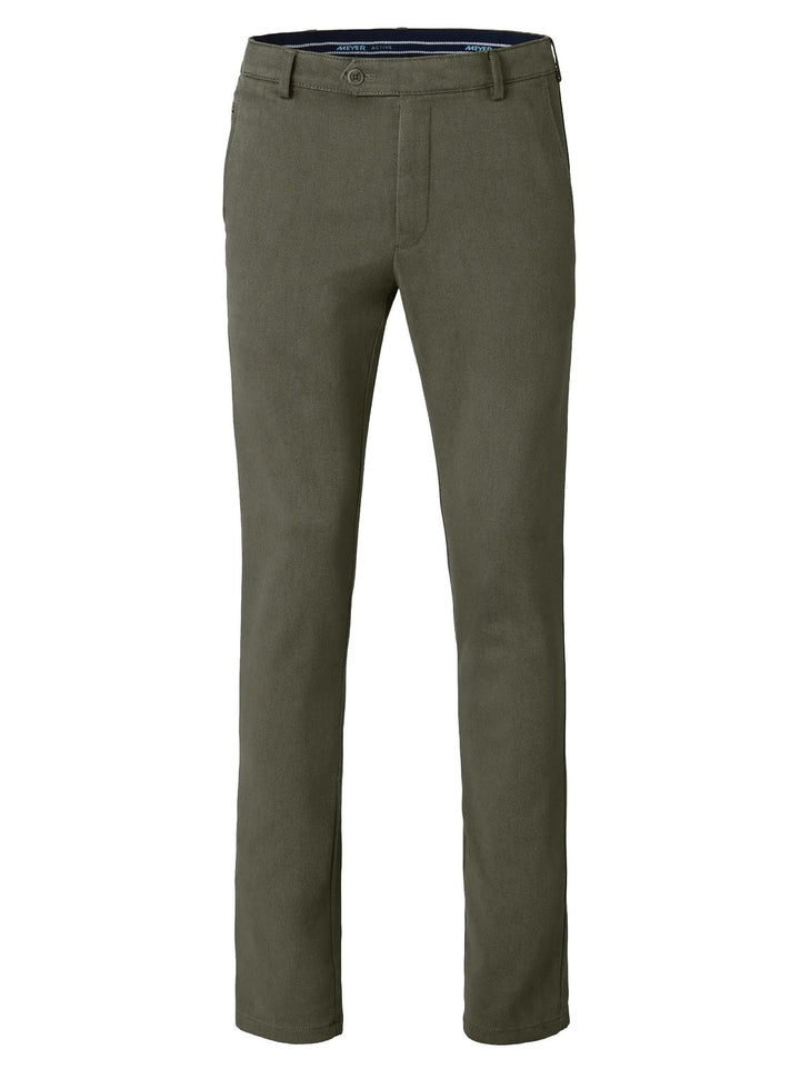 Meyer Bonn Chino – Groen-60% katoen, 38% polyester, 2% Elastaan-HEREN BROEKEN-Groen