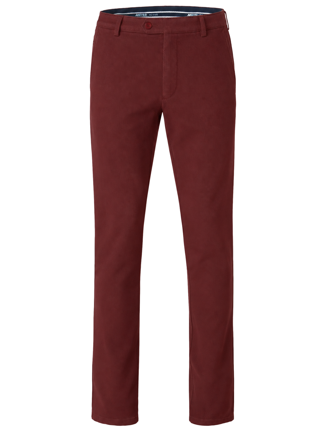 Meyer Bonn Cosy Twill Chino – Rood-60% katoen, 38% polyester, 2% Elastaan-HEREN BROEKEN-Rood