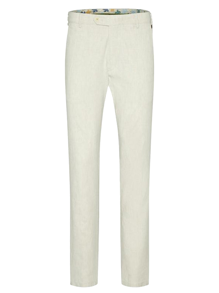 Meyer BONN stretch half linnen chino-53% Linnen • 45% Katoen (BIO) • 2% Elastaan -HEREN BROEKEN-Beige