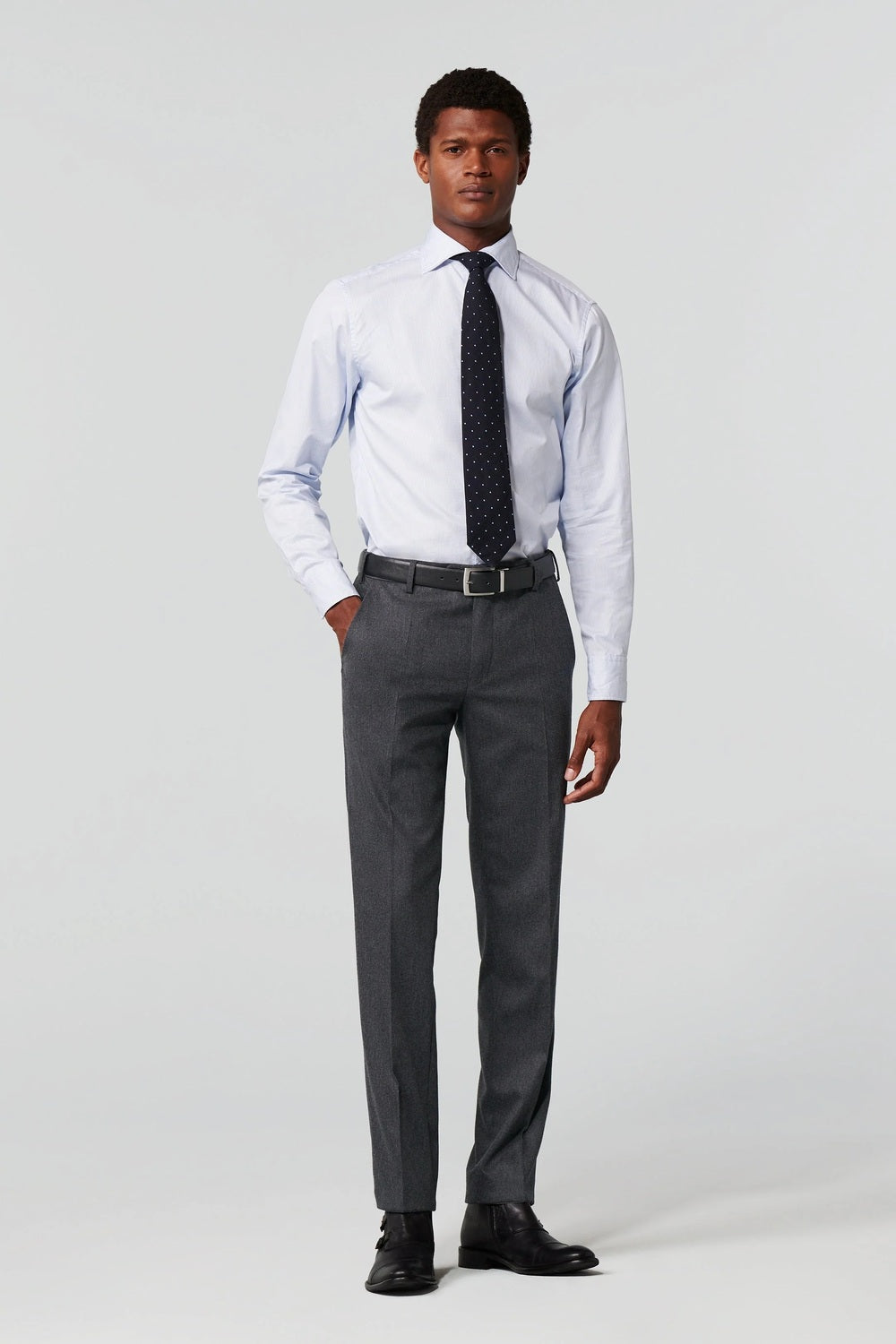Meyer Bonn Ultimate Flannel Chino – Grijs-98% wol, 2% elastaan-HEREN BROEKEN-Grijs