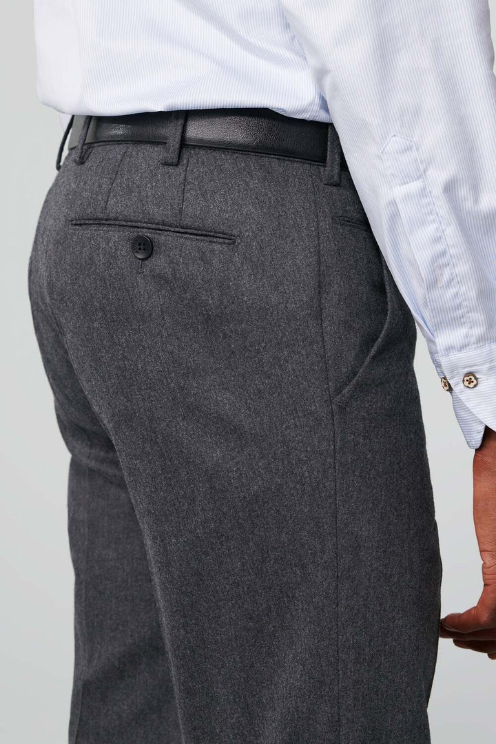Meyer Bonn Ultimate Flannel Chino – Grijs-98% wol, 2% elastaan-HEREN BROEKEN-Grijs