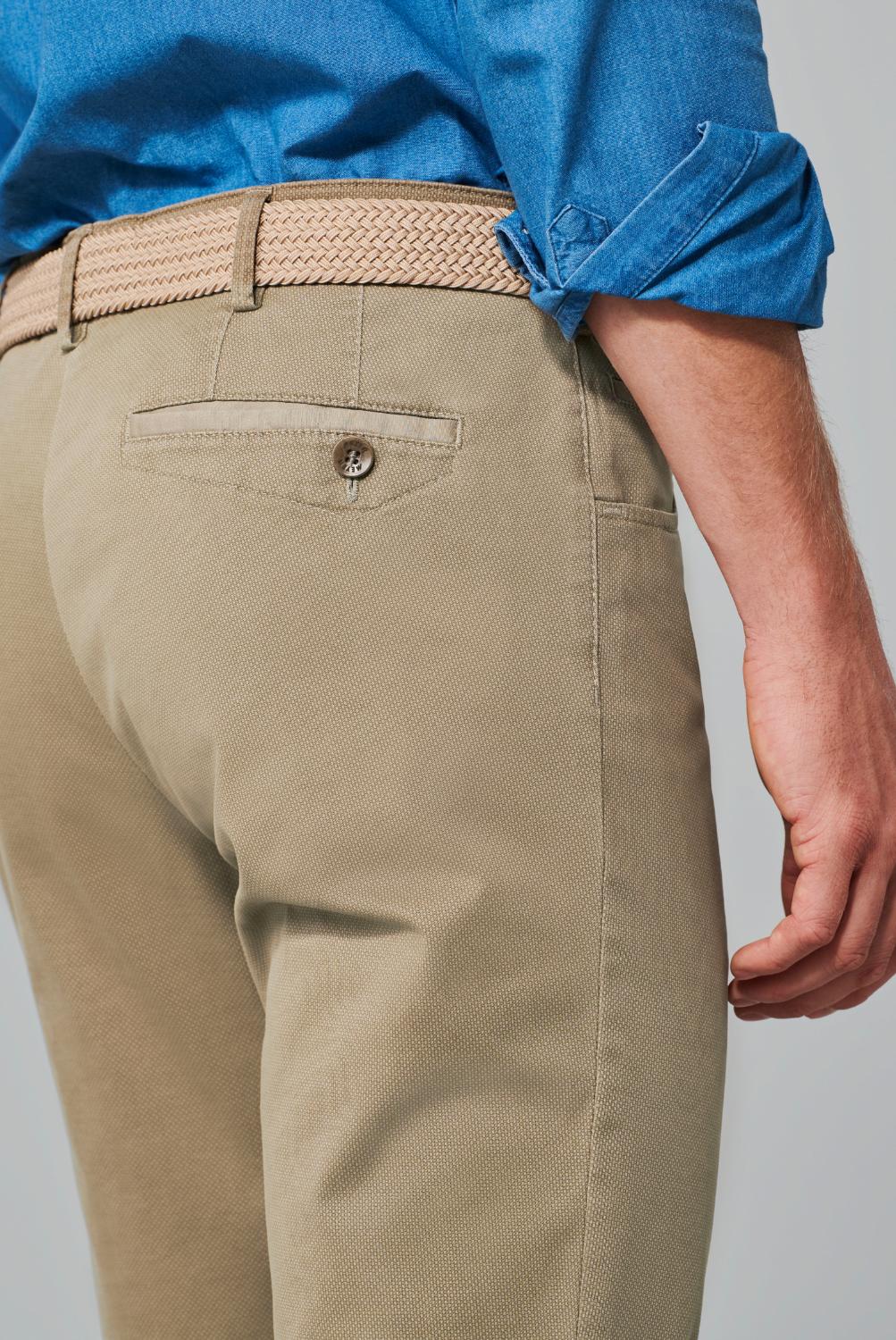 Meyer CHICAGO 1-5056 chino-97% katoen, 3% elasthaan-HEREN BROEKEN-Bruin