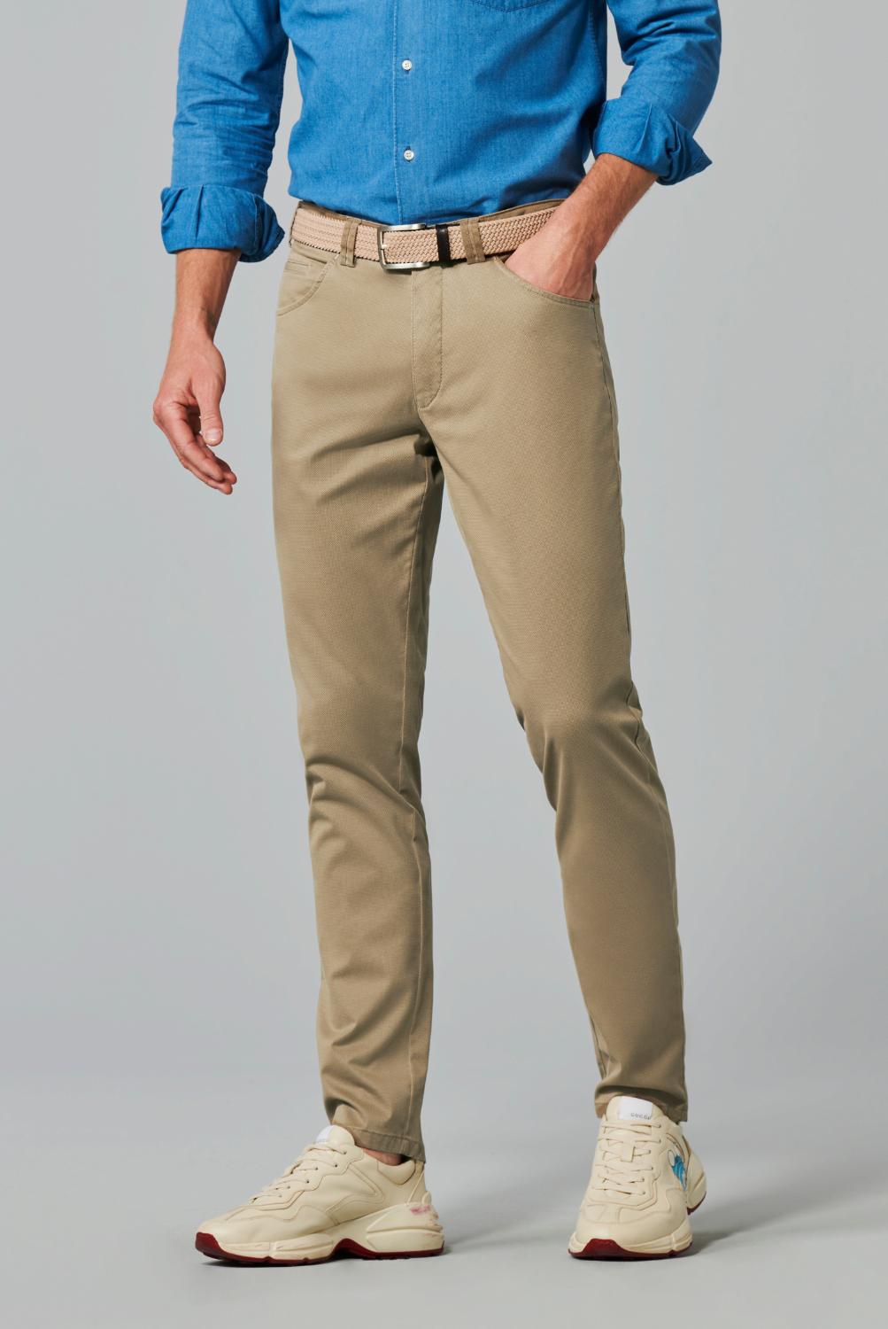 Meyer CHICAGO 1-5056 chino-97% katoen, 3% elasthaan-HEREN BROEKEN-Bruin