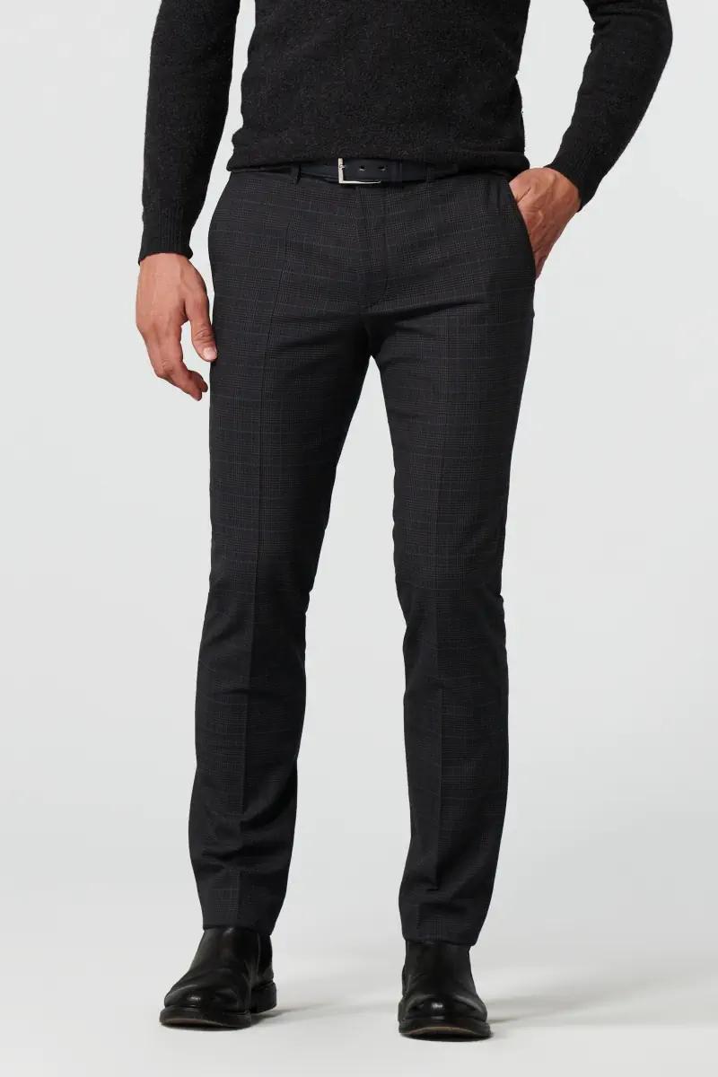 Meyer chino BONN 2-2596-54% katoen, 24% polyester, 20% wol, 2% elasthaan-HEREN BROEKEN-Antraciet