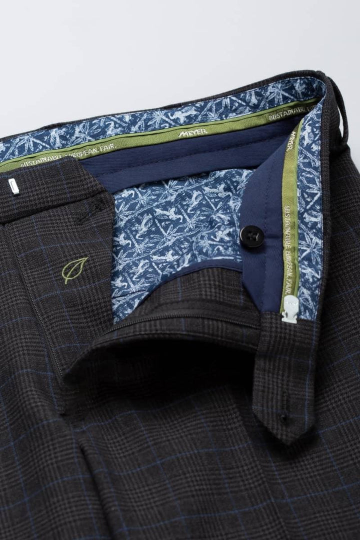 Meyer chino BONN 2-2596-54% katoen, 24% polyester, 20% wol, 2% elasthaan-HEREN BROEKEN-Antraciet